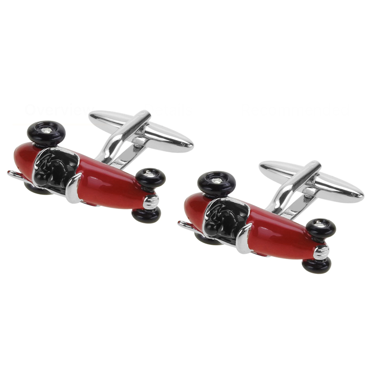 Cufflinks | Classic Racecar - Red - Blue