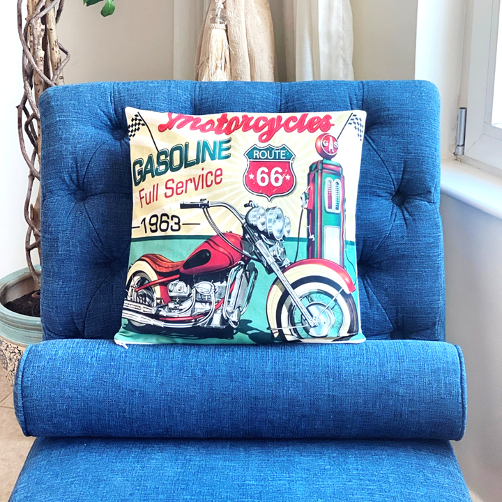 Cushion Cover | 1963 Route 66 Motorcycle Design