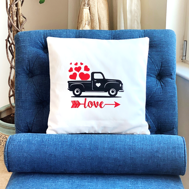 Cushion Cover | Love Pick Up Truck