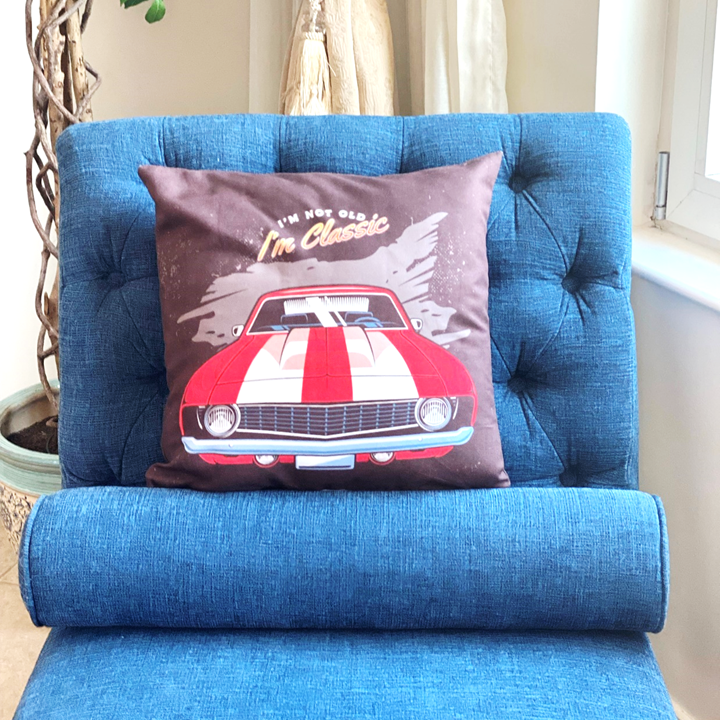 Cushion Cover | Retro Mustang Red & Brown