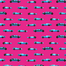 Load image into Gallery viewer, Swim Shorts | Vintage Racecars - &#39;Retro Pink&#39;
