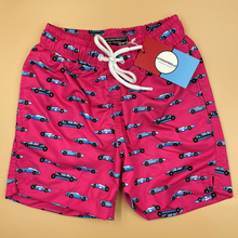 Load image into Gallery viewer, Swim Shorts | Vintage Racecars - &#39;Retro Pink&#39;
